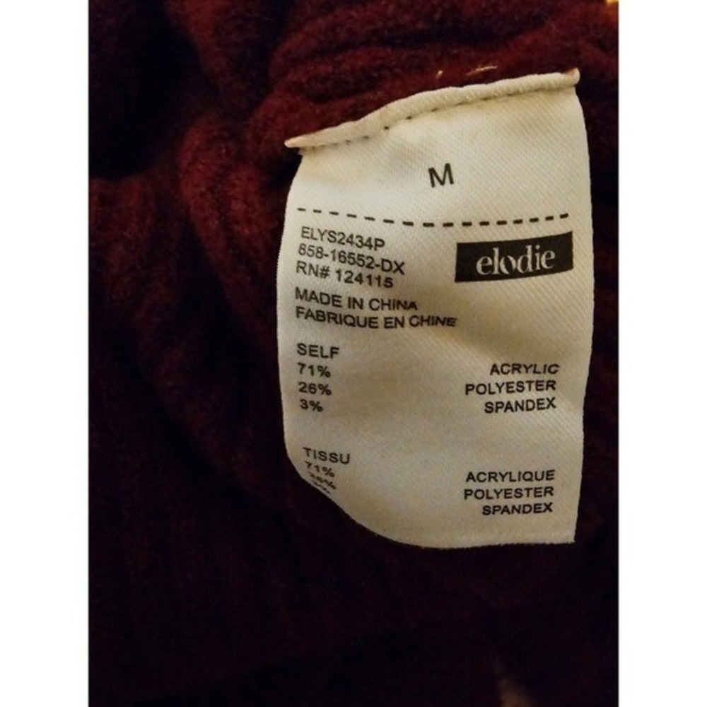Elodie Burgundy Pullover Sweater Women's Size Medium - Picture 6 of 7